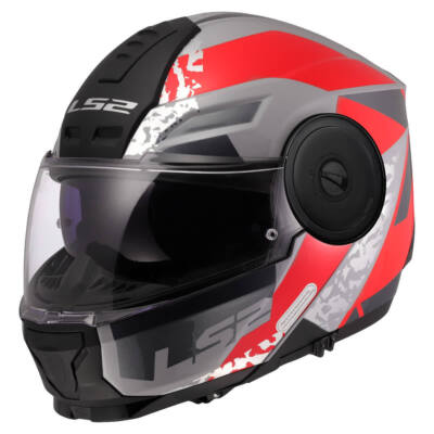 Casco Modular LS2 FF902 SCOPE II Oxidado Gris Brillante Rojo
