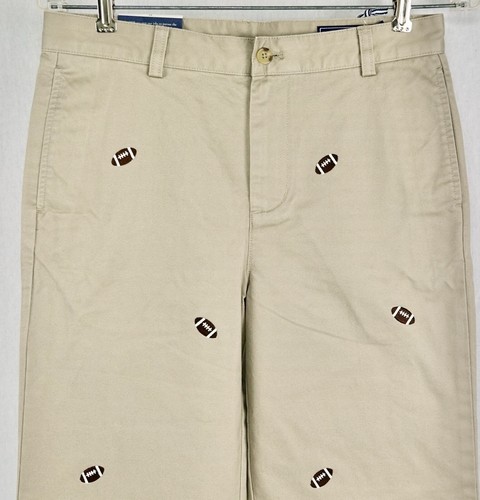 Vineyard Vines Chinos Pants Boys 18 Club Style Khaki Cotton Classic Fit Football - Picture 2 of 9