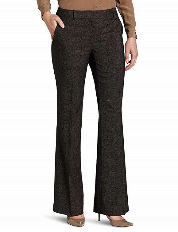 CALVIN KLEIN WOMEN'S MISSY GLENPLAID BOWERY PANT,BLACK/CAMEL MULTI,8