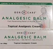  6 GERI CARE Analgesic Balm 10 Menthol 15 Methyl Sal. 1oz. Topical Cream