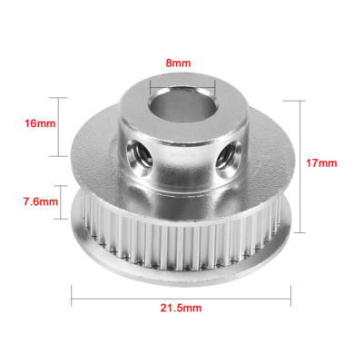 Aluminum GT2 30 Teeth 8mm Bore Synchronous Wheel Idler Pulley for 3D Printer