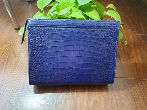 Marineblau 100 % echt, Echtleder Haut Herren Handtasche, Clutch Taschen-anpassen - Bild 2 von 9
