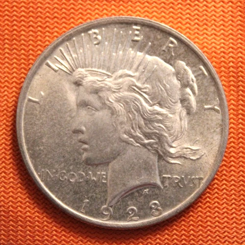 UNC 1923 Peace Silver Dollar, $1, Luster!