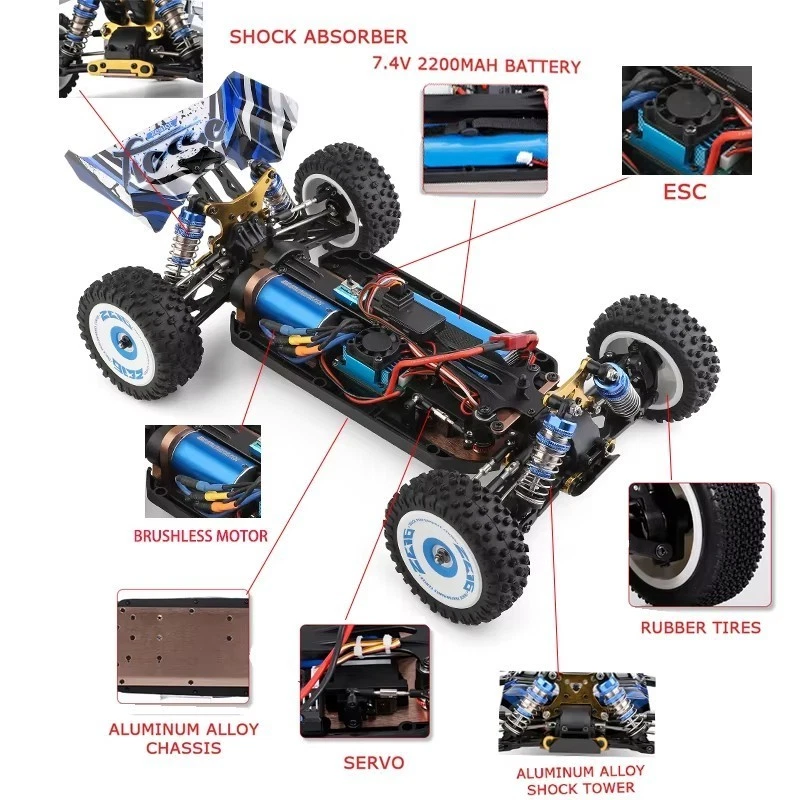 WLtoys 124017V2 Brushless RC Car, Max 75KM/H, 1:12 Off-Road Racing Buggy Car - Image 4 of 4
