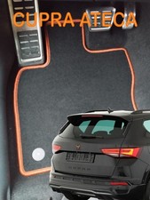 SET Fein Velours Fußmatten + Kofferraummatte für Cupra Ateca ab2018- Rand Kupfer