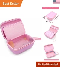 Durable Pink Travel Case for Asthma Inhalers and Masks - Case Dimensions 7x5x3
