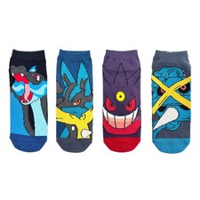 Pokemon CharaQ   4-Pair Mega Evolution Socks Large, 26  29 cm Japan New