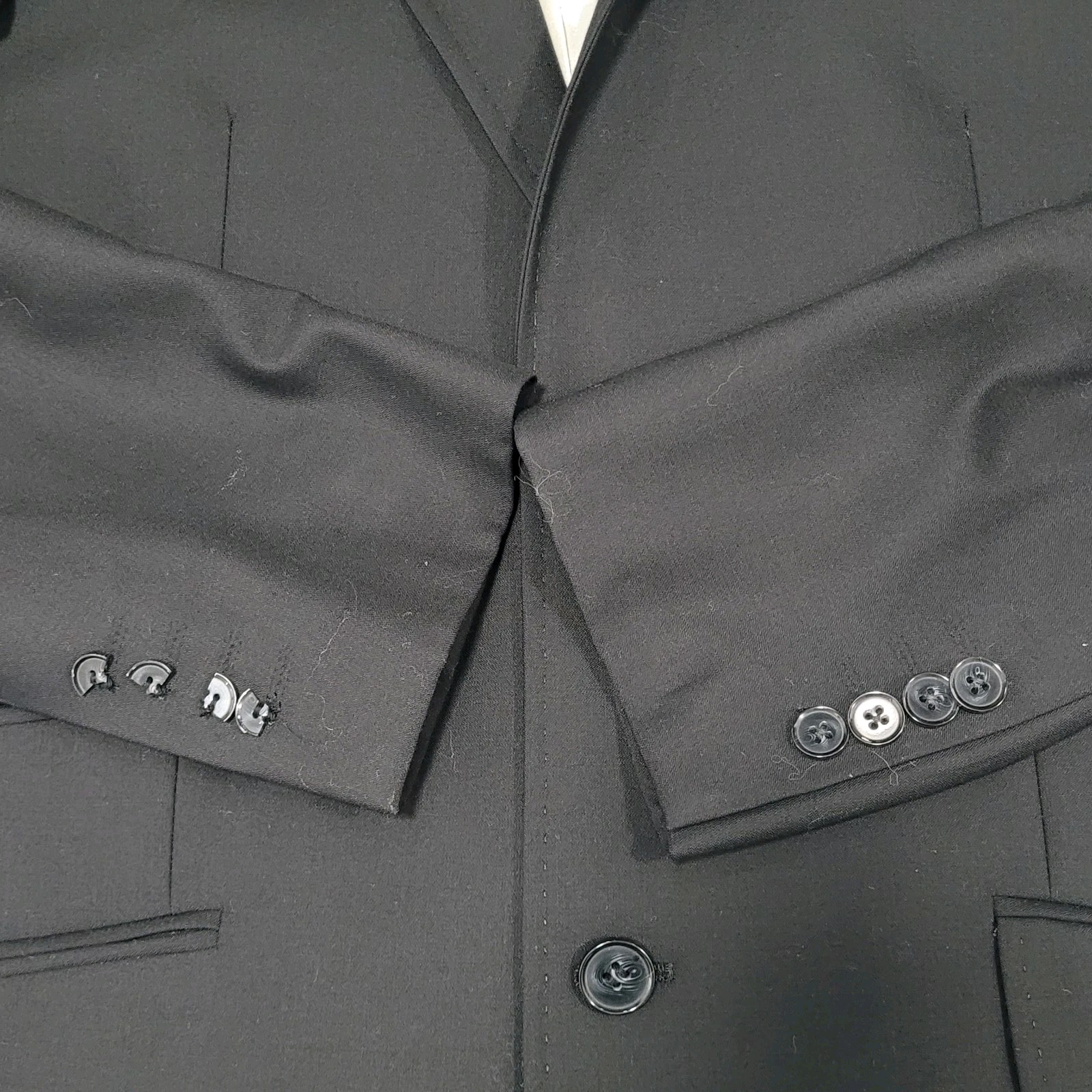 Bachrach Black 100% Wool 3 Button Double Vented N… - image 5