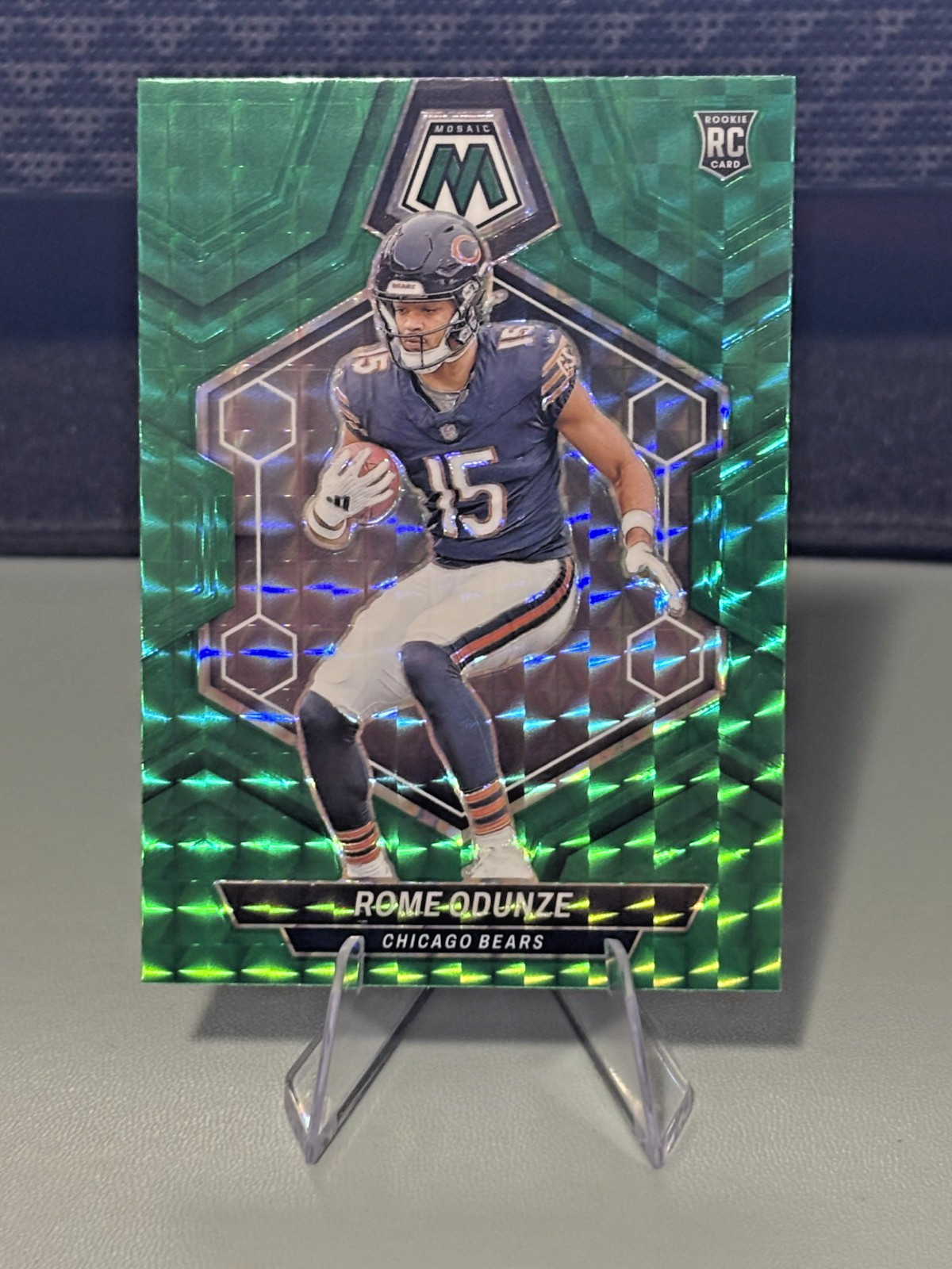 2024 PANINI MOSAIC GREEN MOSAIC ROME ODUNZE RC ROOKIE CHICAGO BEARS #309