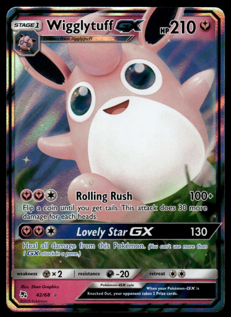 POKEMON WIGGLYTUFF GX HIDDEN FATES 42/68 HOLO GX RARE NM/M
