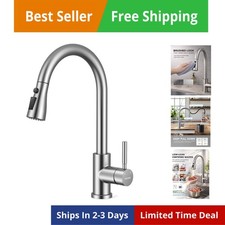 Kitchen Faucets with Pull Down Sprayer, Leak-Proof Stainless Steel Lead-Free ...