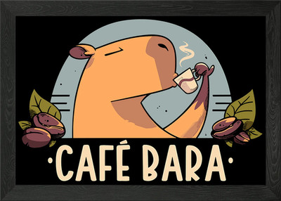 Lustiges Capybara Kaffee gerahmtes Wandbild Poster Leinwanddruck Bild