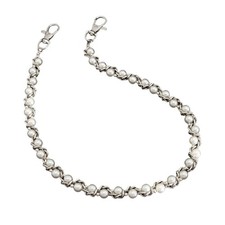 Metal Body Chain Pearls Accent Easy Clasp Mechanism Trouser Chain Accessory