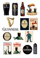 GUINNESS THEMED EDIBLE CAKE CUPCAKE BISCUIT TOPPERS ICING SHEET PACK A4