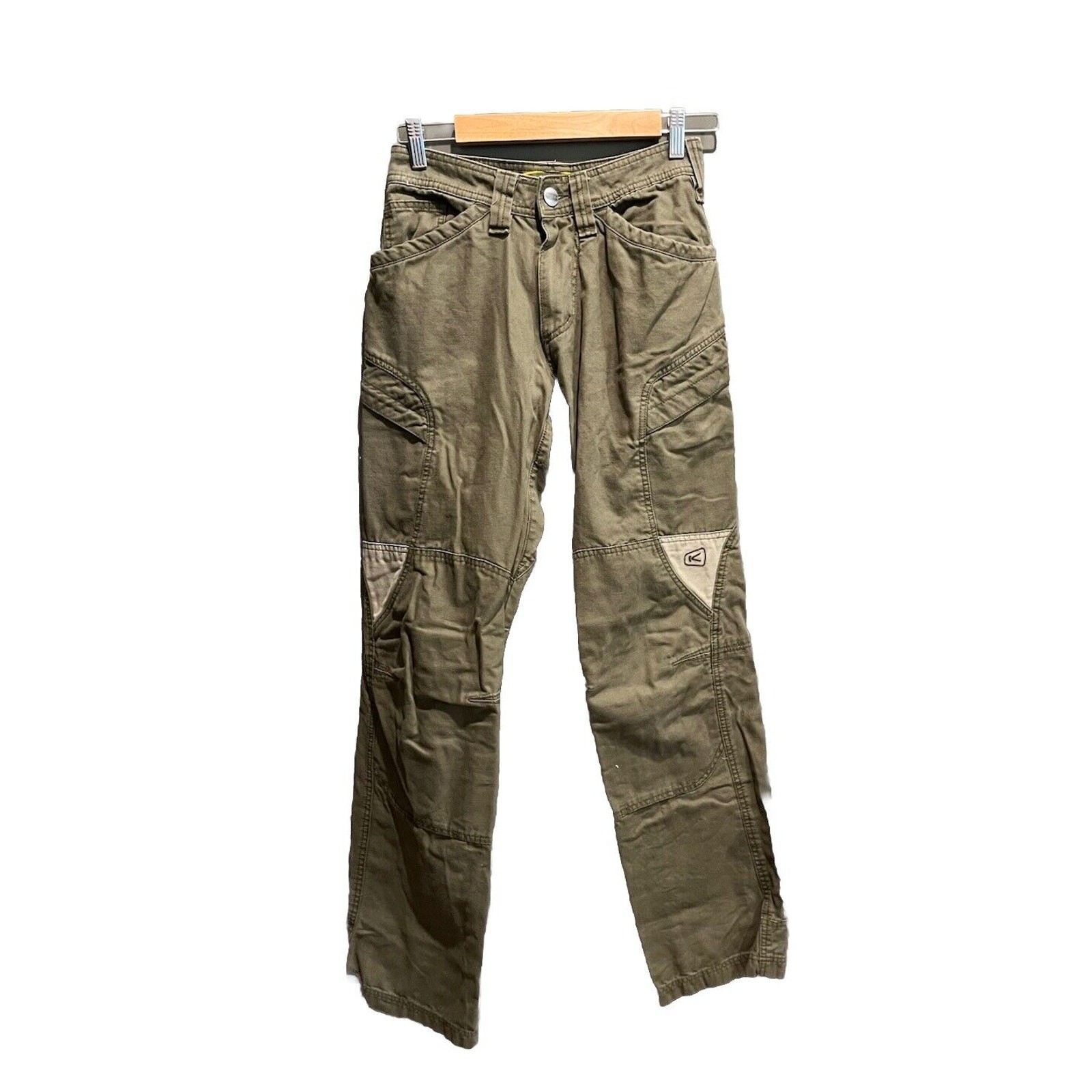 Pantaloni da falegname Keen vintage verde scuro cotone utility uomo taglia 28 x 34