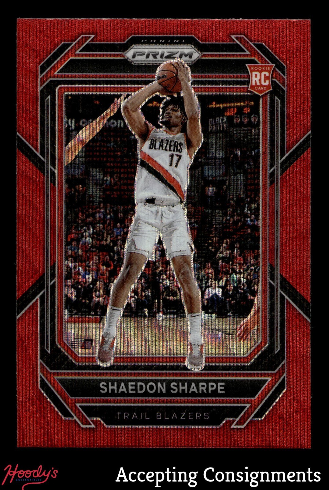 2022-23 Panini Prizm Ruby Wave #250 Shaedon Sharpe ROOKIE RC TRAIL BLAZERS