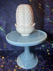 Vintage Fenton White Milk Glass Hobnail 5" Fairy Lamp Light Two-Piece