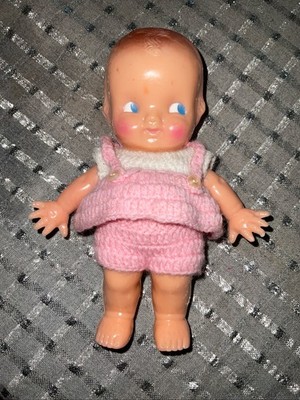 Vintage Kewpie Doll Pink Outfit Powder Container