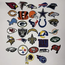 All NFL Team Logos Iron On Patches Wholesale NFL patches Lot of 32