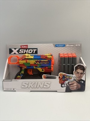 Zuru Xshot Skins Blasters [Striper] 8 Toy Darts - Air Pocket Technology - New
