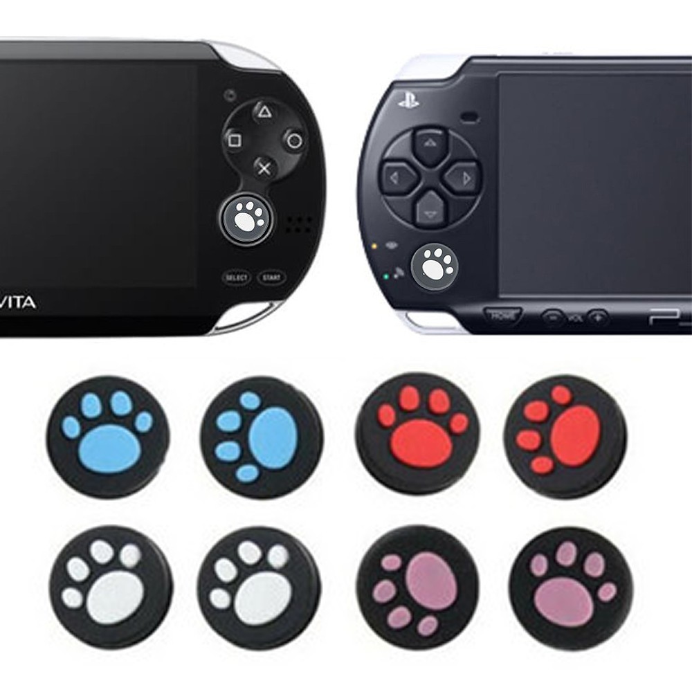 for Sony PSP & PS Vita - 2x Cat Paw Silicone Thumb Stick Cover Cap