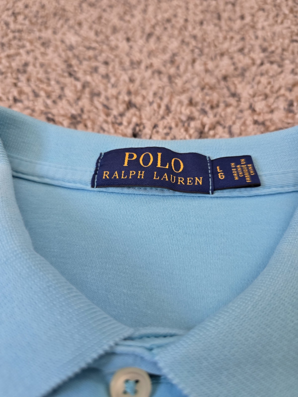 Polo Ralph Lauren (Polo) Camicia Uomo Grande Bambino Blu Manica Corta Logo Pony