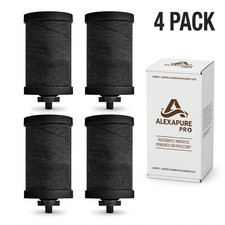 Alexapure PRO 2387 Replacement Water Filter 4 Filter Pack Black