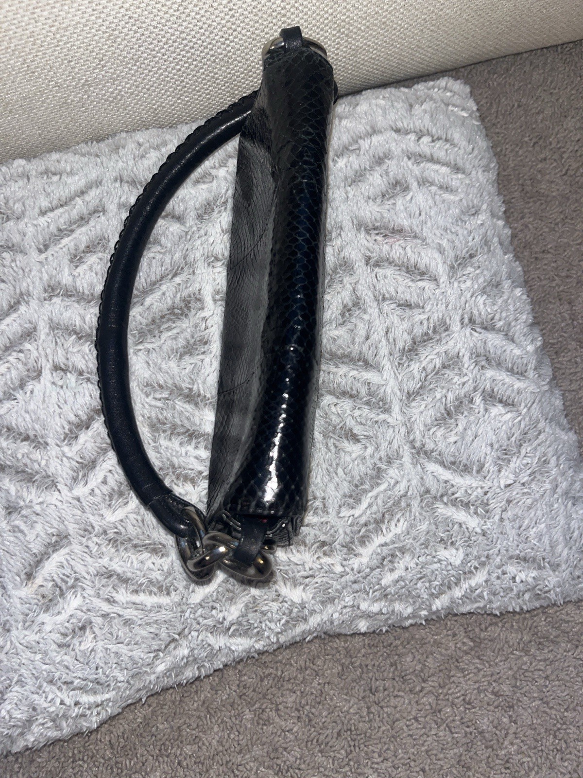 Escada Black Python Embossed Leather Mini Shoulde… - image 3