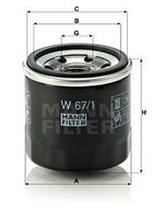 Mann-Filter W67/1 ÖLfilter FüR Asia Motors Ford Honda Hyundai Infiniti KIA