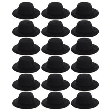 Set of 3 Mini Hats Snowman for Crafts Formal Miniature Black Vintage