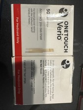 One Touch Verio Diabetic Blood Glucose Test Strips 50 Count New Exp. 09/30/2026