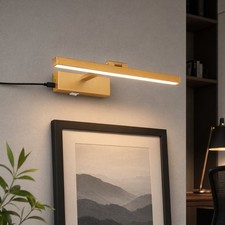 16'' Battery Operated LED Picture Light Gold for Wall Sconce Remote 3CCT 5000mAh