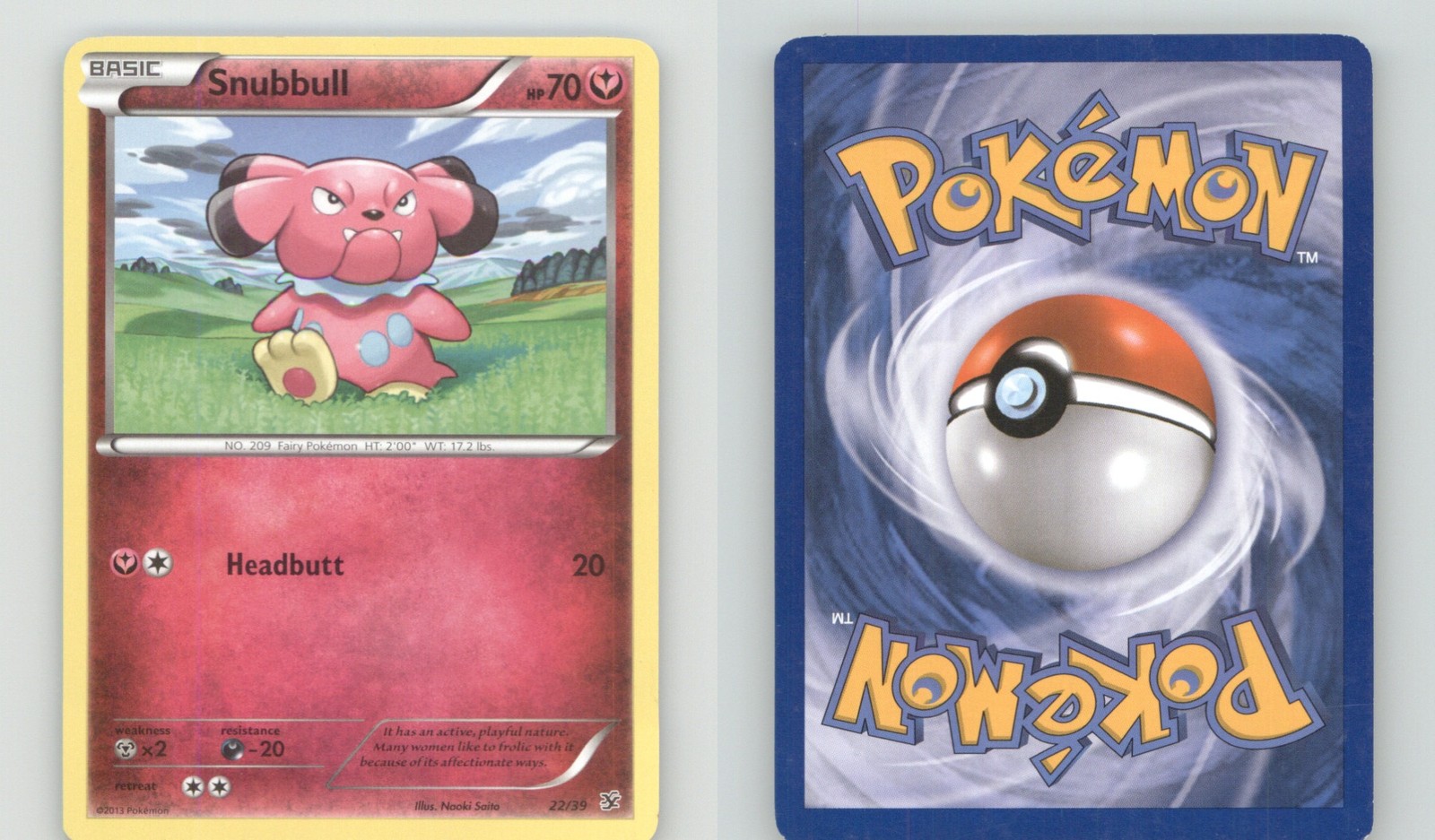SNUBBULL 22/39 KALOS STARTER SET POKEMON LIGHTLY PLAYED