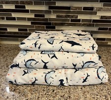 Pillowfort Shark Microfiber Twin Sheet Set Soft Fish Ocean 3 Pieces