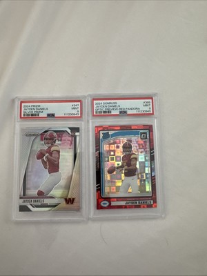2024 Panini Prizm Jayden Daniels Silver Prizm And Red Pandora PSA 9 Lot