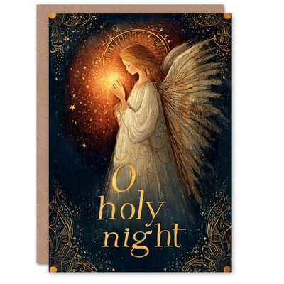 ARTERY8 Christmas Card O Holy Night Beautiful Glowing Christian Angel