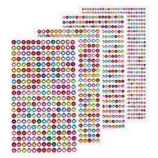 1792 Pcs 4 Sheets Multicolor Rhinestone Stickers 3/4/5/6 mm Self Adhesive Gems
