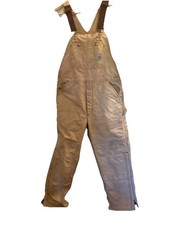 Carhartt Red Quilt Lined Bibs 42x31 Bib Overalls Vintage L Clean