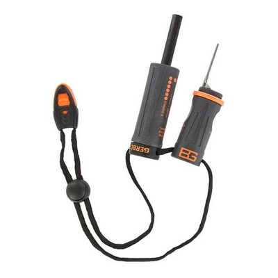 Gerber Survival Bear Grylls Fire Starter Kit Whistle Lanyard Waterproof NIB