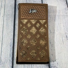 Justin Mens Rodeo Wallet Brindle Inlay Hair On Brown Leather Western 2172767W3