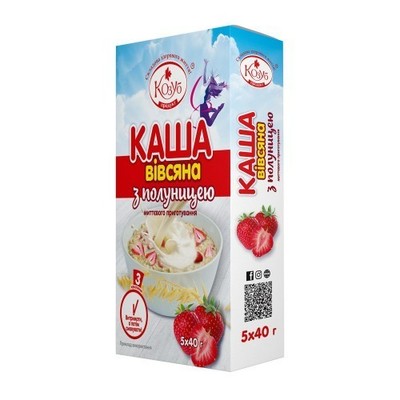 Oatmeal porridge with half a grain 40 g in a box 5 pcs Kozub product