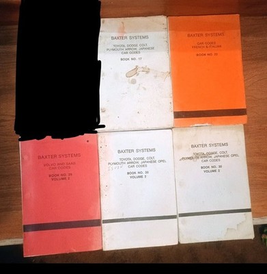 Lot of 5 Vintage Baxter Systems Car Key Code Books - Locksmith Reference Set