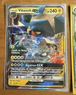 Nintendo Pokemon TCG Sun & Moon GX Holo 7-Card Lot Vikavolt/Drampa & More