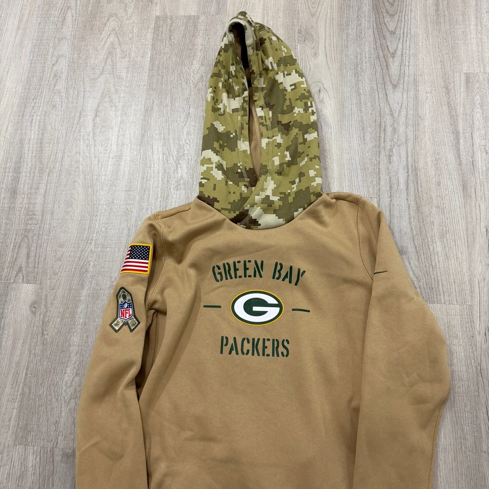 Sudadera con capucha para mujer Nike Green Bay Packers Salute to Service grande marrón camuflada NFL  Foto 2 de 4