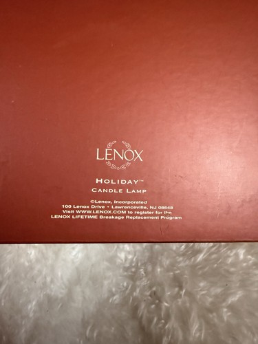 Lenox China Holly Berry Holiday Candle Lamp Christmas 10 inches NEW In Box - Picture 3 of 4