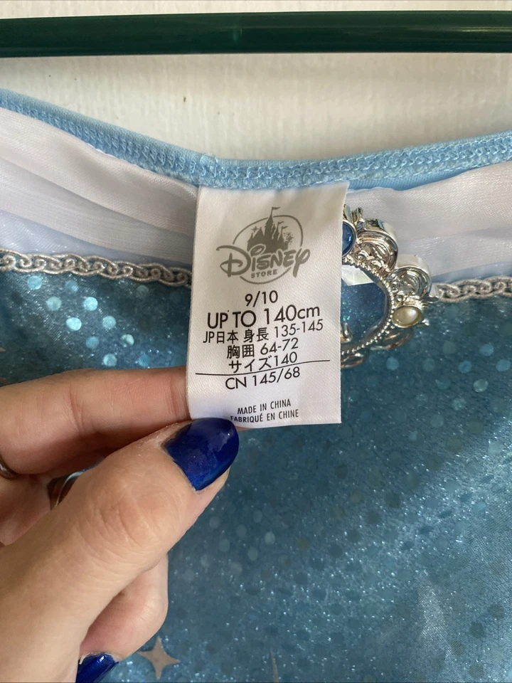Disney Store Blue Cinderella Princess Dress Gown Costume Kids Size 9/10 - Image 3 of 4