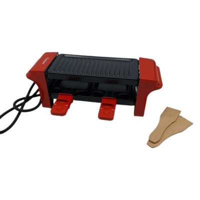 Bestron Raclette für 1 bis 2 Personen, Mini Tischgrill mit zwei Pfännchen und zw