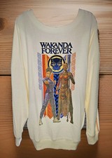 Marvel Black Panther Wakanda Forever Oversized Sweatshirt Size Medium Nwt Beige