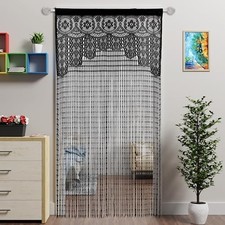 Lace Door String Curtain for Doorways  Bohemian Curtains Window Wall Closet
