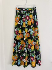 Vintage 60s/70s psychedelic Neon boho floral maxi skirt
